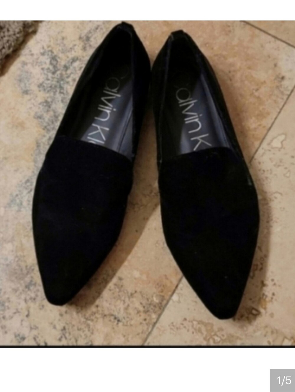 Calvin Klein Black Suede Loafers Size 8,5